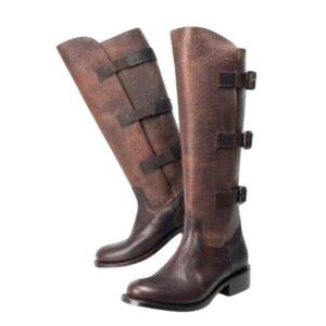 J.B. Dillion tooled Leather riding boots multi buckle steampunk 7 Renaissance